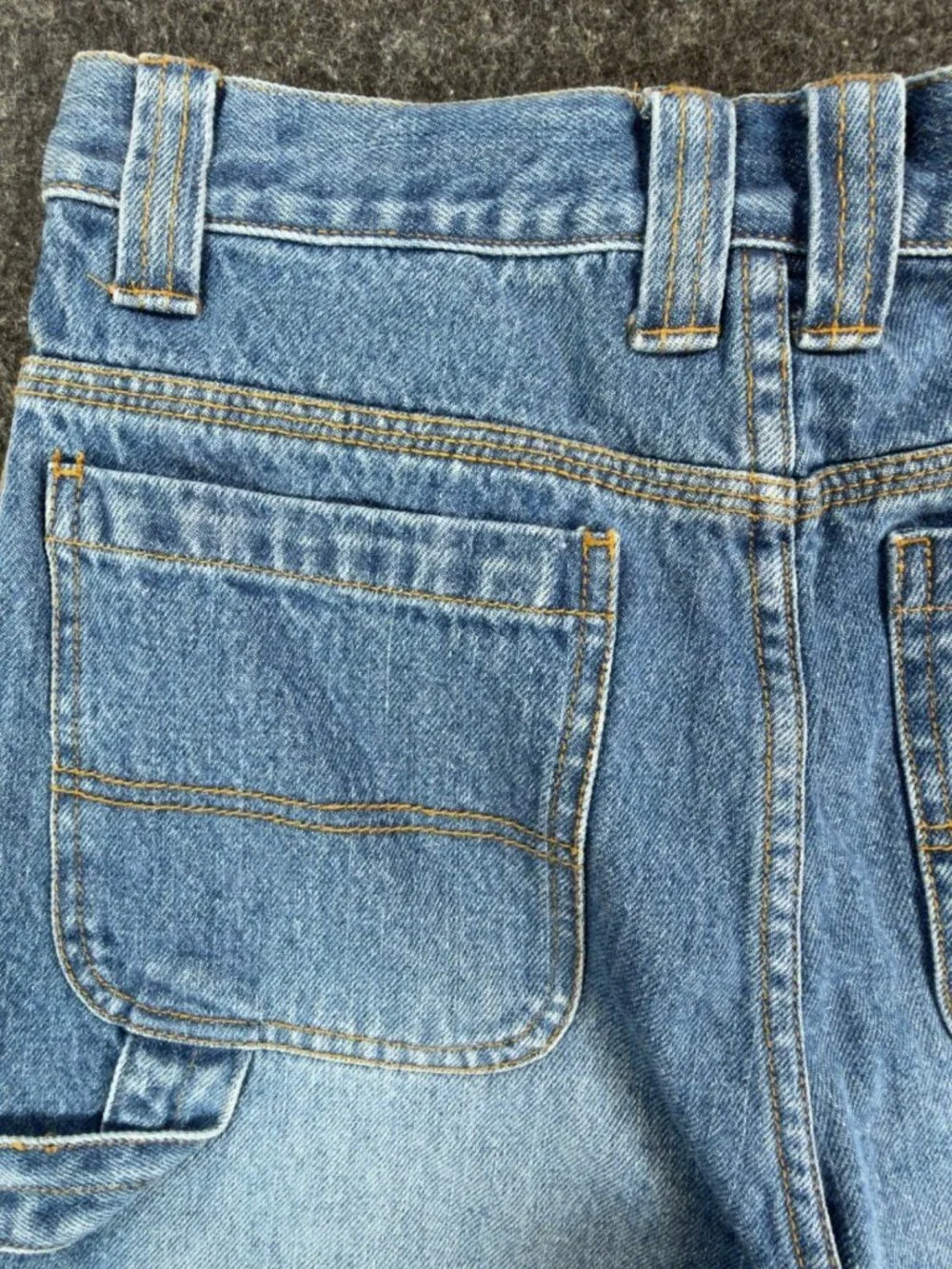 VTG John Deere Carpenter Shorts Boys 14 Womens Denim Utility Jorts NOS NWT